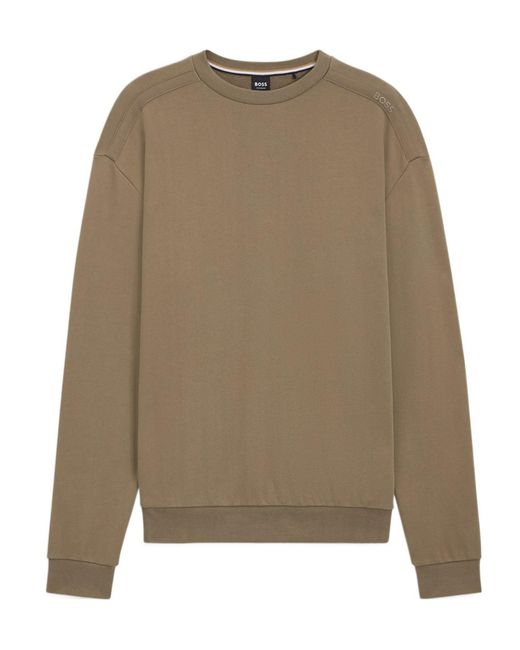 Boss Natural Logo-Embroidered Sweatshirt for men