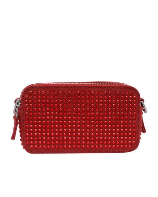 Marc Jacobs Red The Snapshot Embellished Shoulder Bag
