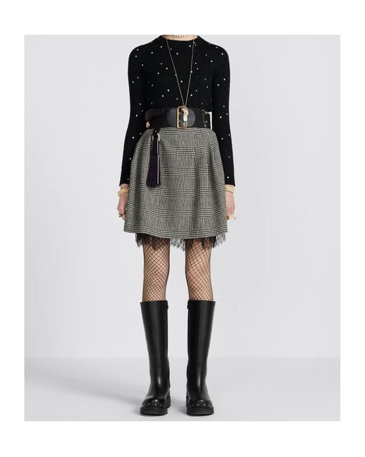 Dior Gray Pleated Short Skirt