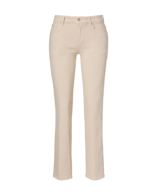 7 For All Mankind Natural Lotta Mid-Rise Wide-Leg Jeans