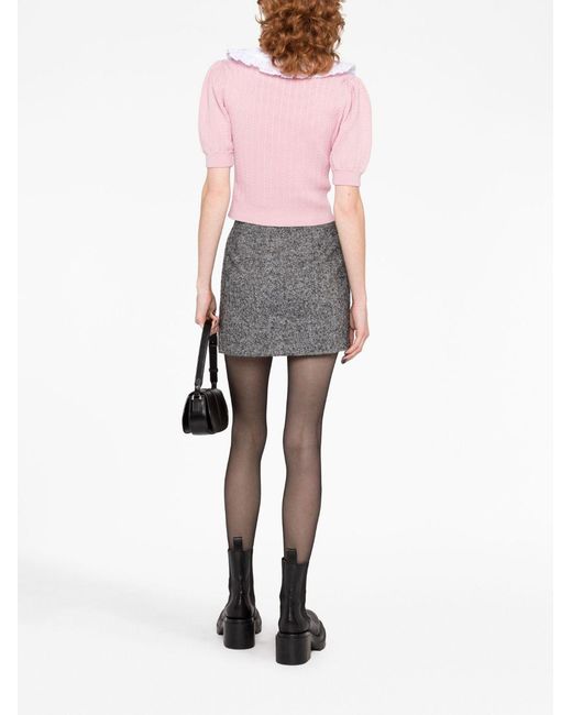 Alessandra Rich Gray Alessandra Buckled Miniskirt
