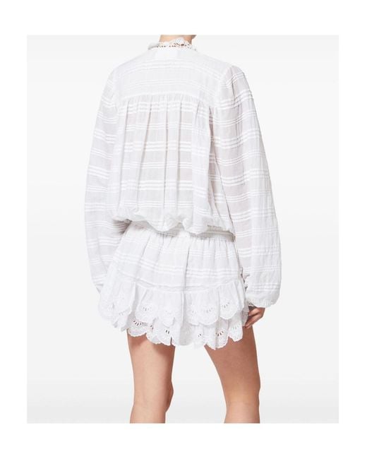 Isabel Marant Isabel Marant toile Preya Embroidered Mini Dress in White |  Lyst