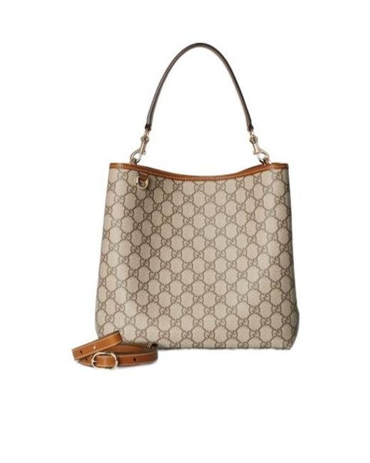 Gucci Natural Gg Emblem Small Shoulder Bag