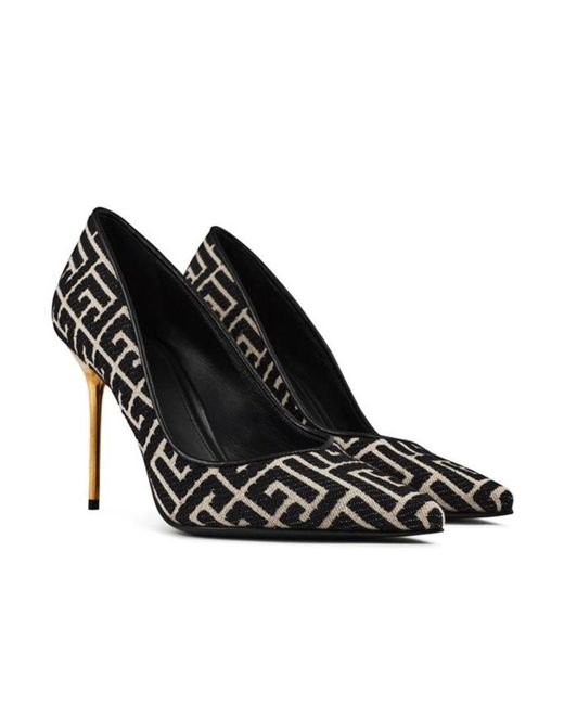 Balmain Black Logo High Heels