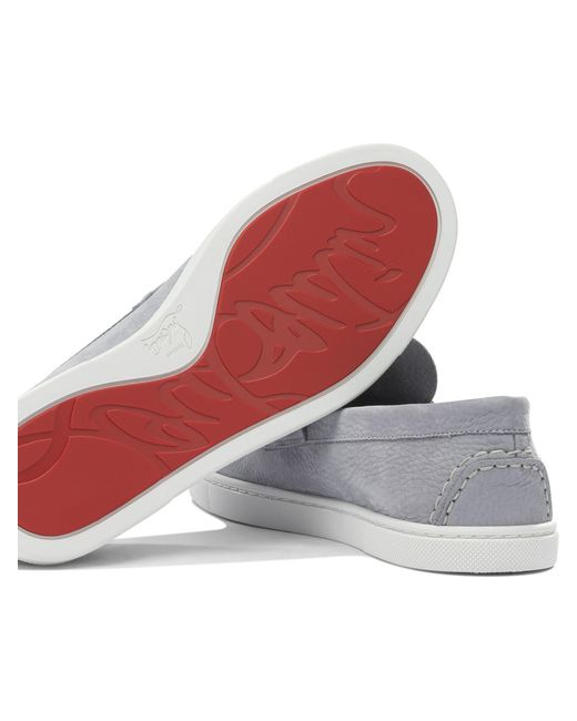 Christian Louboutin White Slip-On Loafers