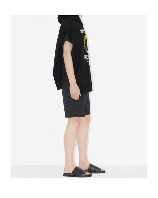 Burberry Black Graphic-Print Hooded Poncho for men