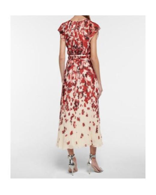 Altuzarra Red Angi Printed Midi Dress