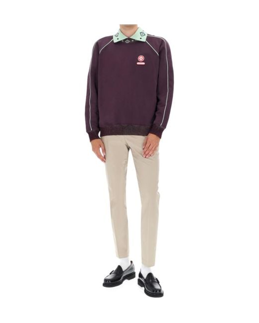 Casablanca Purple Logo-Trim Crewneck Sweatshirt for men
