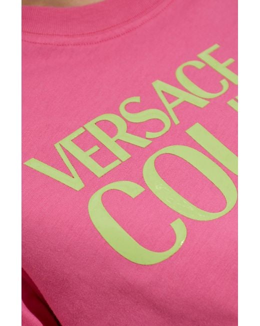 Versace Jeans Pink Couture Logo Print Casual Top