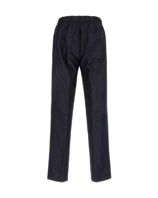 Closed Blue Pleated Casual Trousers for men