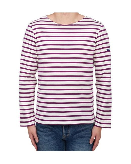 Saint James Red Striped Graphic T-Shirt for men