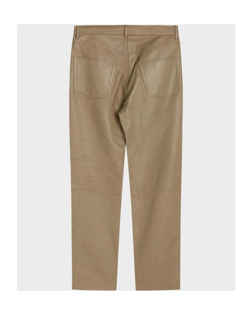 sunflower Natural Leather Pants With Belt Loops for men
