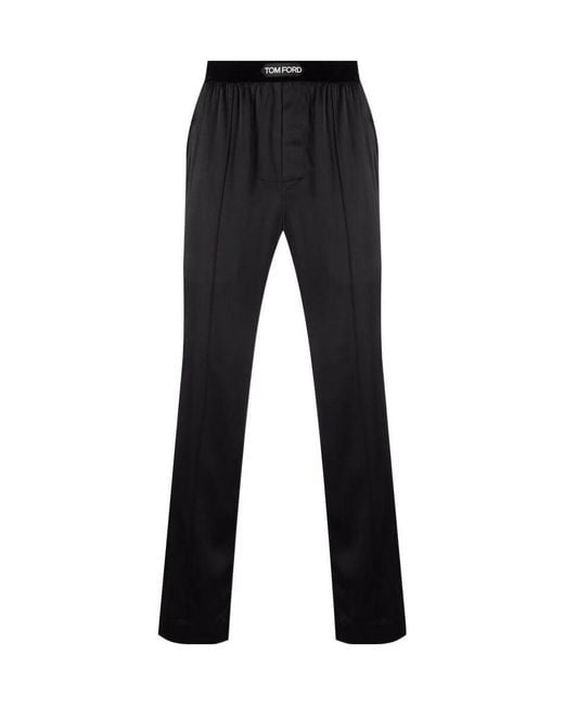 Tom Ford Black Silk Pajama Pants for men