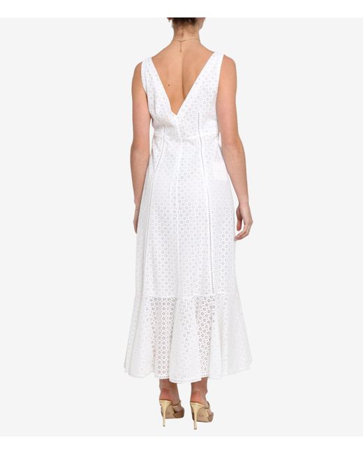 Philosophy Di Lorenzo Serafini White Broderie-Anglaise Midi Dress