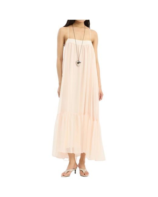 ROTATE BIRGER CHRISTENSEN White Chiffon A-Line Midi Dress