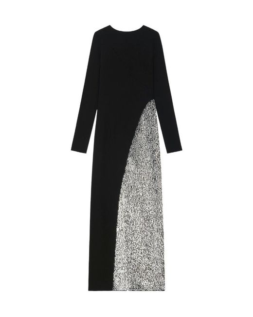 Givenchy Black Backless Evening Dress With Sequins Embroidered