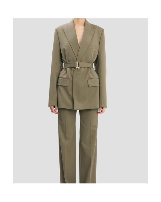 Victoria Beckham Green Belted Tailored Jacket