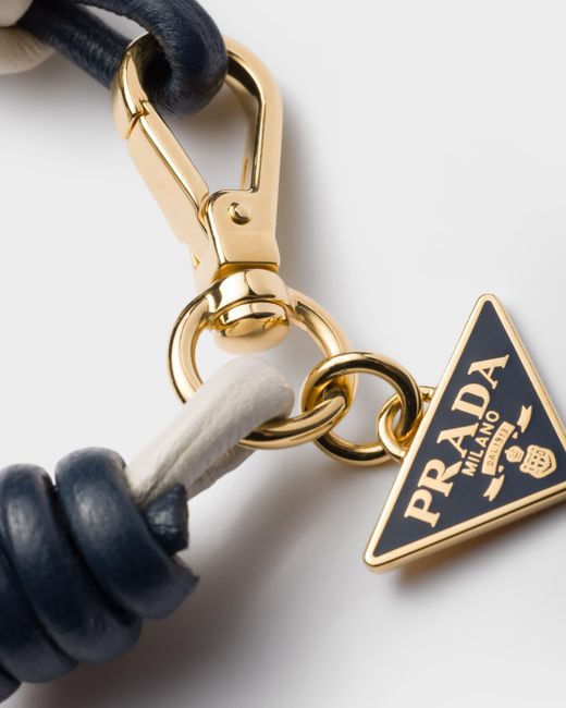 Prada White Braided Nappa Leather Bracelet