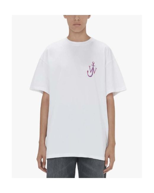 J.W. Anderson White Jw Anderson Logo Printed Crewneck T-Shirt