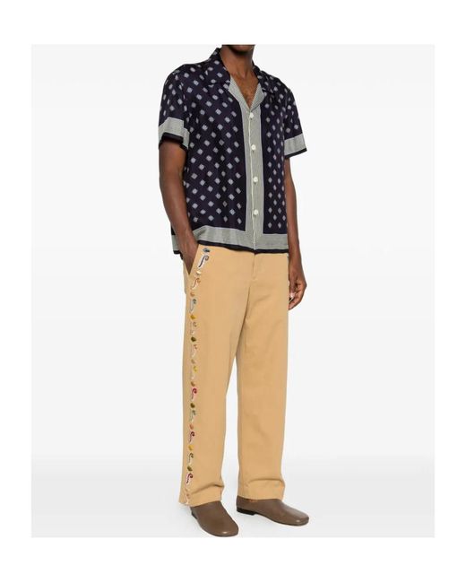 Bode Blue Printed Shirt for men