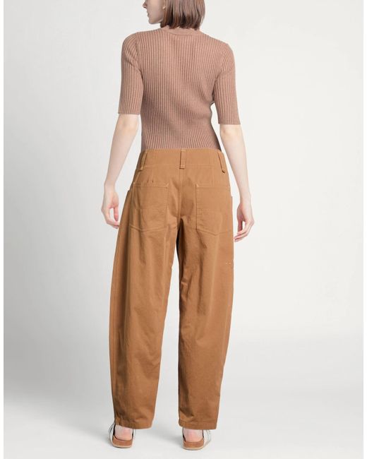 Isabel Marant Brown Solid Color Straight-Leg Pants