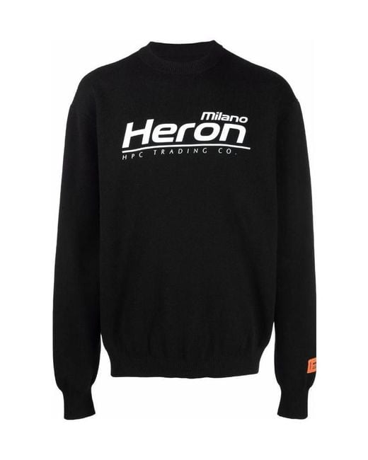 Heron Preston Black Logo Print Sweatshirt for men