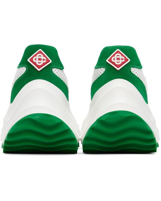 Casablanca Green Atlantis Perforated Lace-Up Sneakers for men