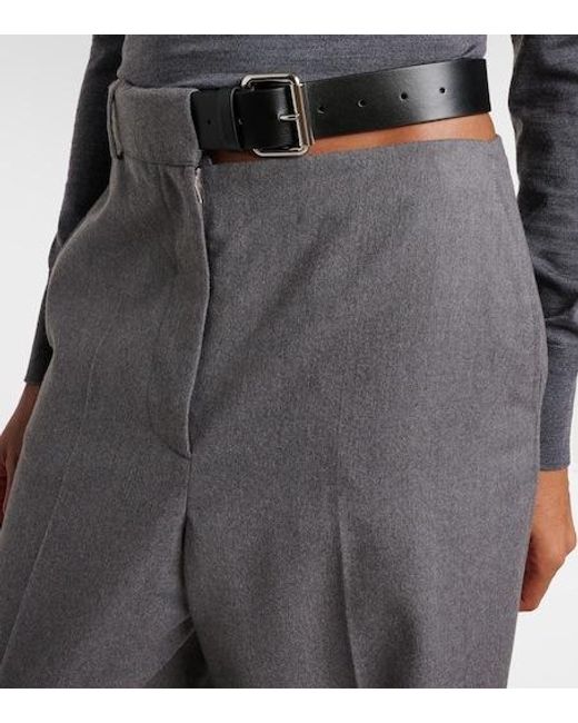 Stella McCartney Gray Wool Flannel Straight Pants