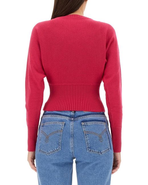 Moschino Red Long-Sleeved Sweater