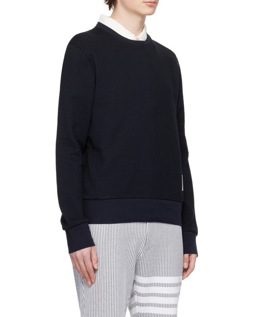 Thom Browne Black Bar Crewneck Sweatshirt for men