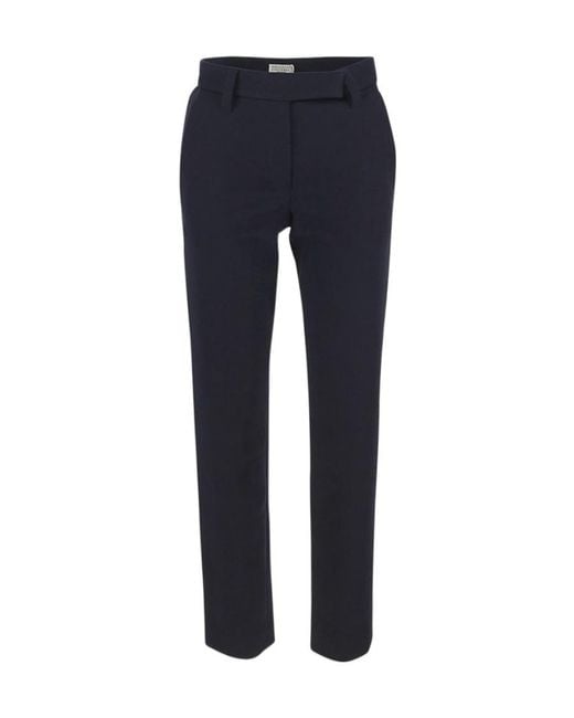 Brunello Cucinelli Black Cropped Stretch Trousers
