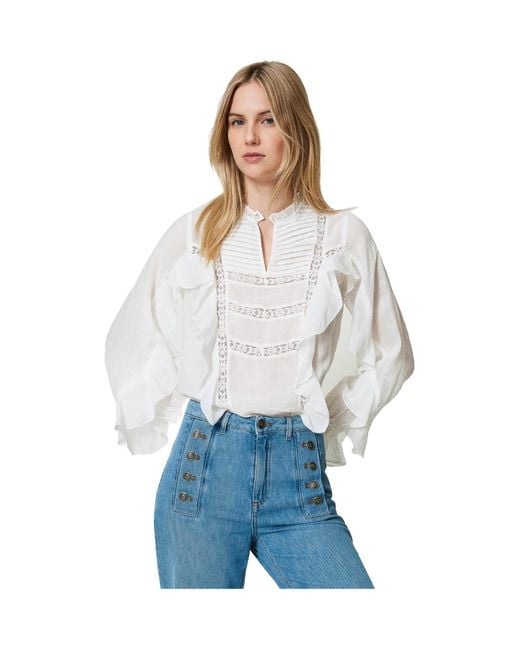 Twinset White Long-Sleeved Shirt