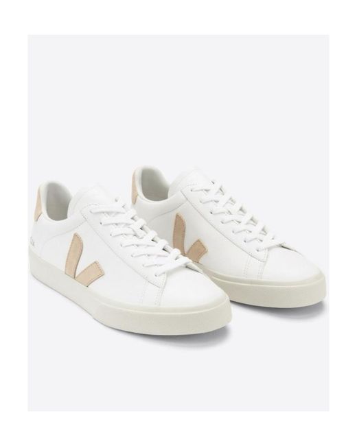 Veja White Logo Low-Cut Sneakers