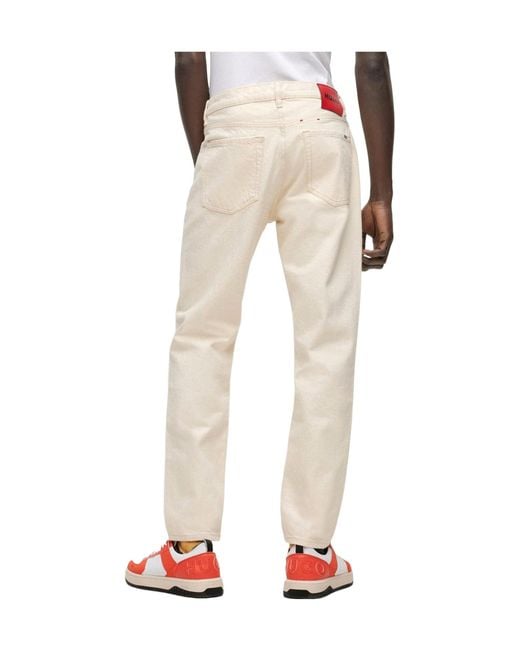 Boss Natural Solid Color Denim Trousers for men