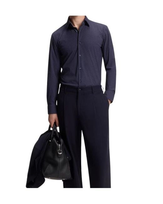 Boss Blue Printed Shirt for men