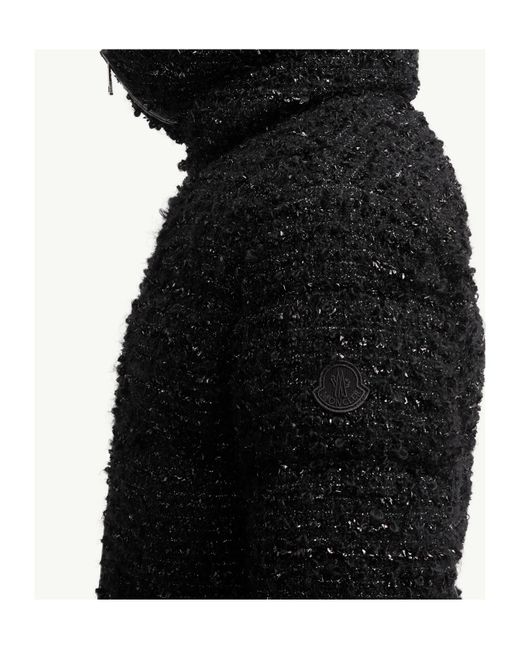 Moncler Black Urbel Tweed Short Down Jacket