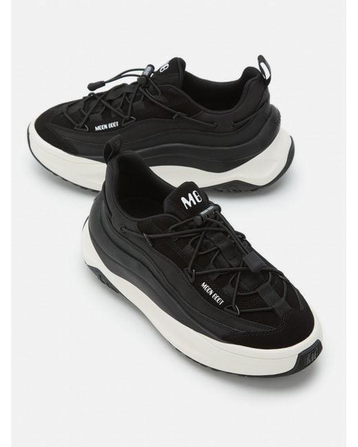 Moon Boot Black Ankle Sneakers With Distinctive Sole for men