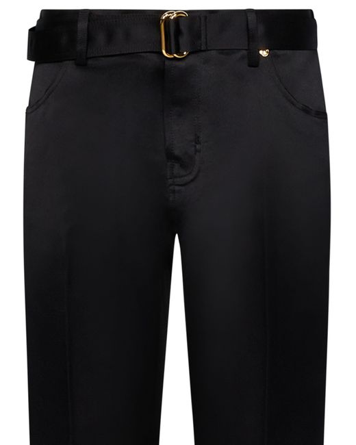 Tom Ford Black Belted Straight-Leg Trousers