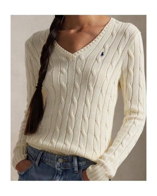 Polo Ralph Lauren Natural V-Neck Long Sleeved Jumper