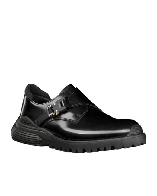 Dior Black Combat Buckled Monk Shoes for men