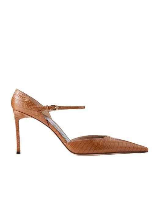 Tom Ford Brown Snake-Effect Leather Pumps