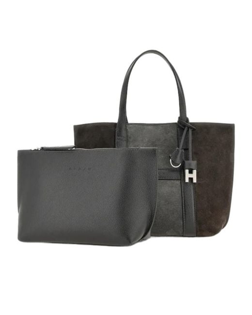 Hogan Black Script Shopping Bag Small