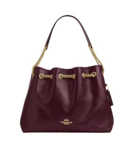 COACH Purple Evelyn Shoulder Bag