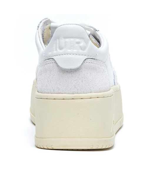 Autry White Medialist Platform Lace-Up Sneakers