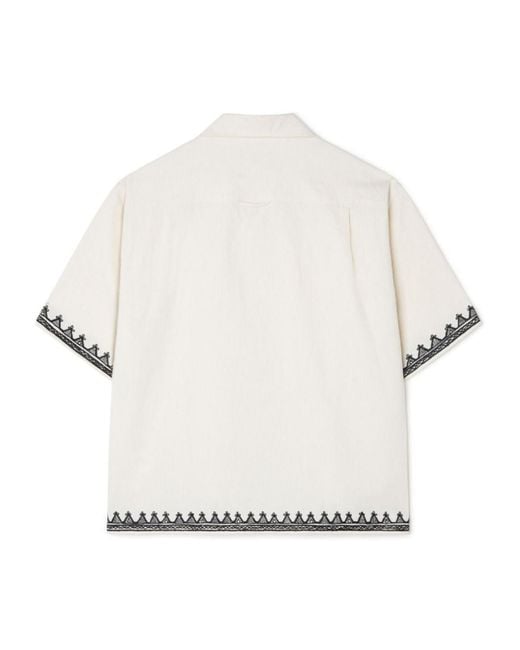 Alanui White Akasha Embroidered-Edge Shirt for men
