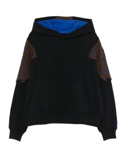 Kiko Kostadinov Black X Fox Lab Perforated Fleece Hoodie for men
