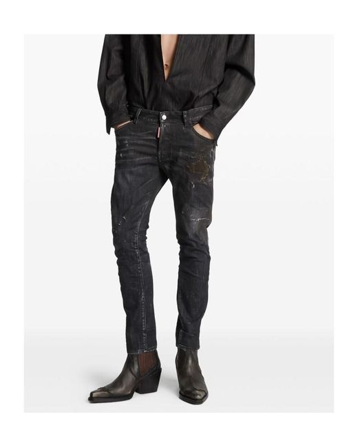 DSquared² Gray Belt Loop Jeans for men