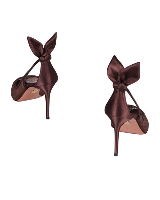 Aquazzura Brown Decollete Bow-Detailed Pumps