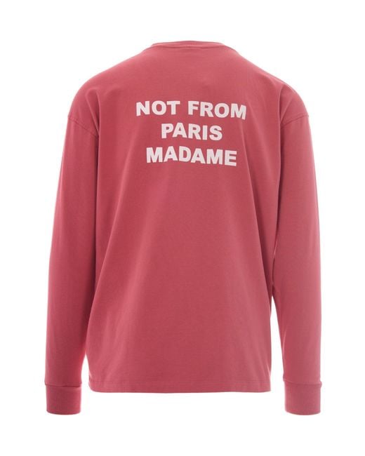 Drole de Monsieur Red Long-Sleeves T-Shirt for men