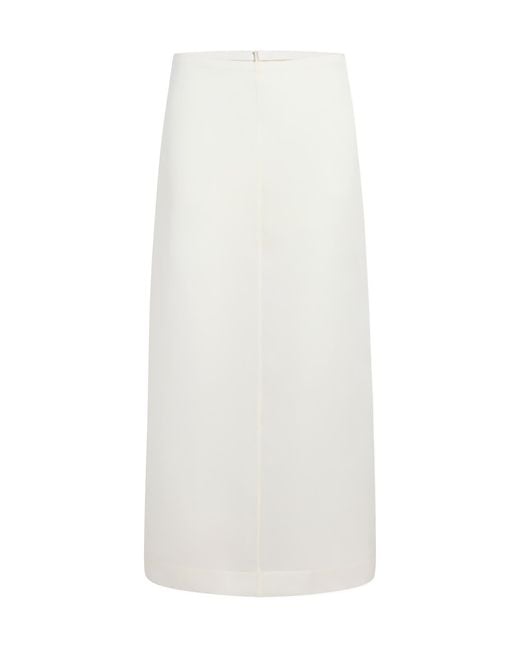 Khaite White Slit Skirt